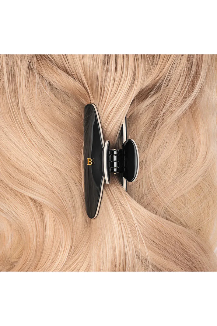 BALMAIN PARIS - Cellulose Acetate Pince a Cheveux Medium Black/White