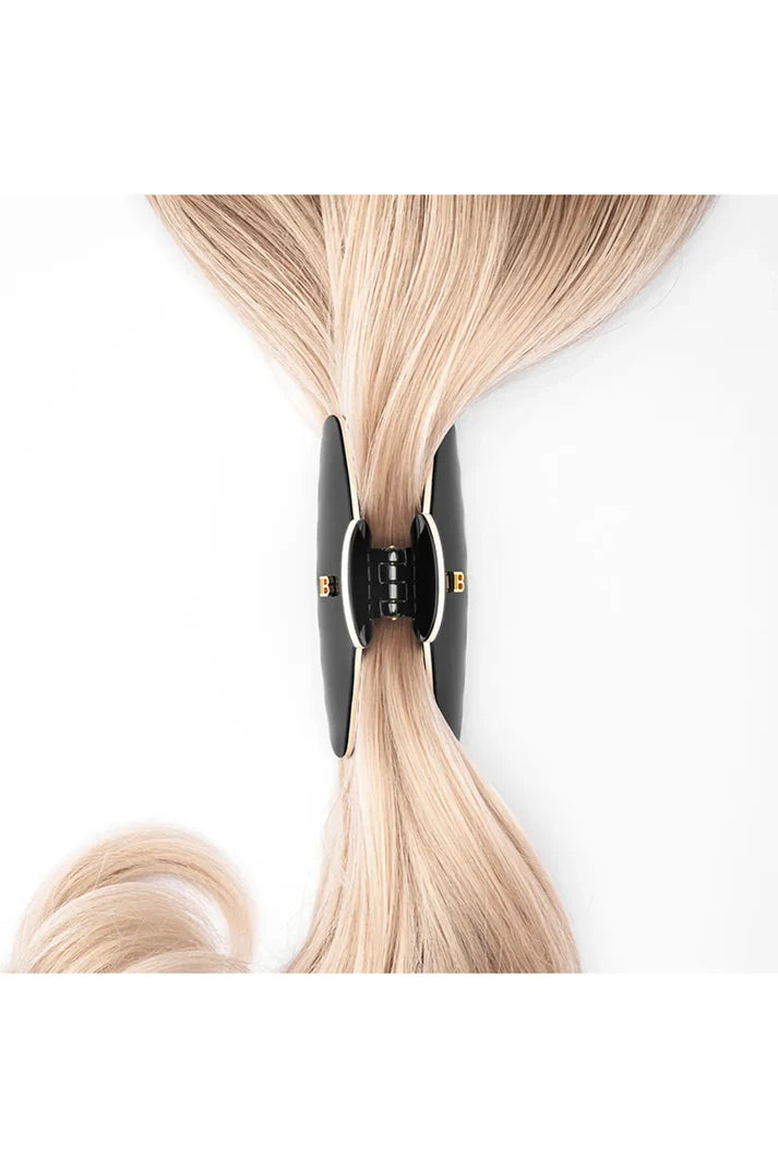 BALMAIN PARIS - Cellulose Acetate Pince a Cheveux Large Black/White