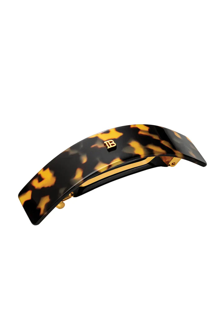 BALMAIN PARIS - Cellulose Acetate Barrette pour Cheveux Large Tortoise Shell