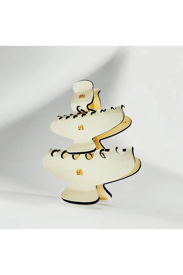 BALMAIN PARIS - Cellulose Acetate Pince à cheveux Medium White/Black