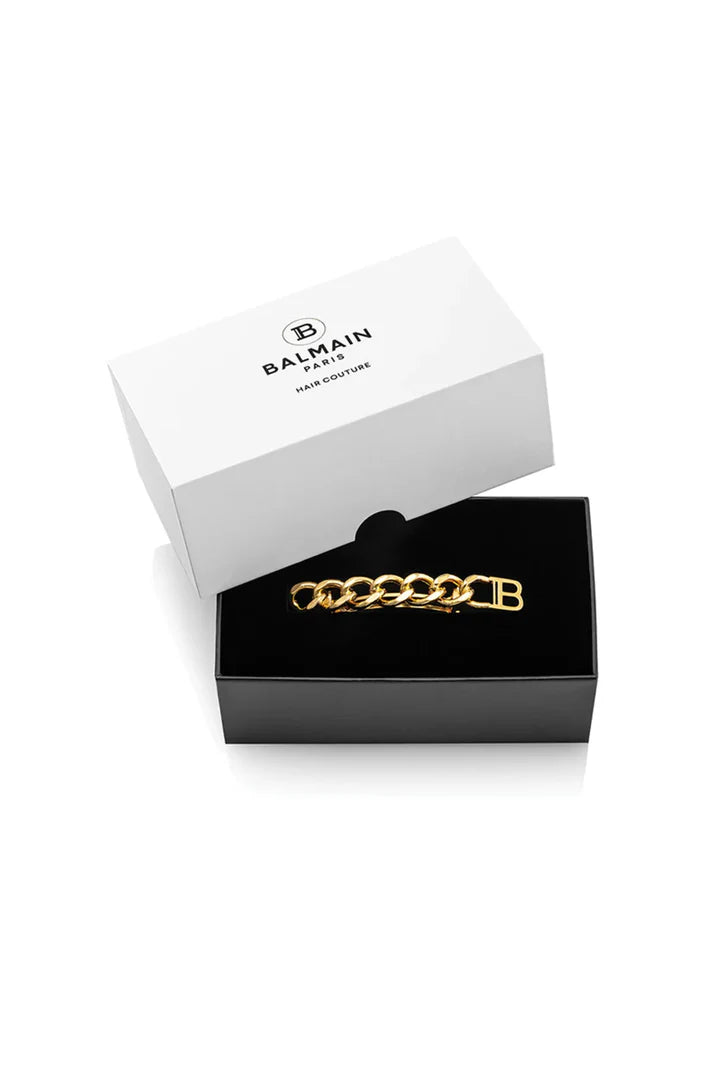 BALMAIN PARIS - Gold Plated Barrette Medium Chain