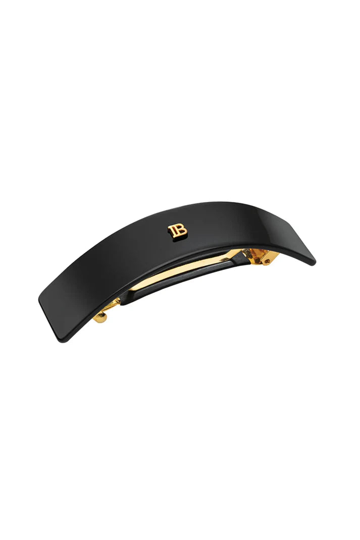 BALMAIN PARIS - Cellulose Acetate Barrette pour Cheveux Large Black
