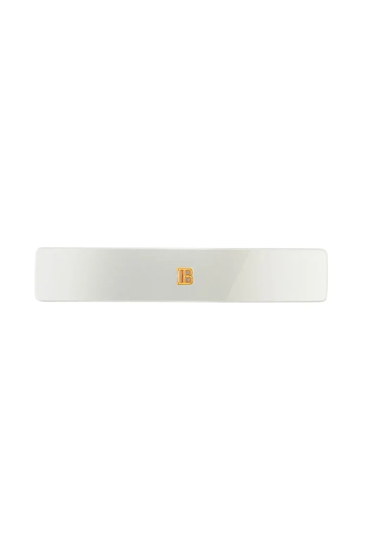 BALMAIN PARIS -  Cellulose Acetate Barrette pour Cheveux Medium White
