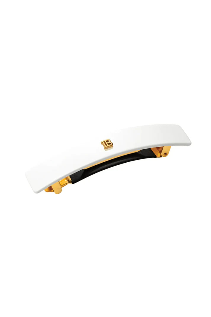 BALMAIN PARIS -  Cellulose Acetate Barrette pour Cheveux Medium White