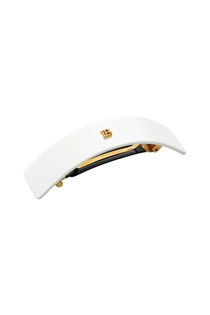 BALMAIN PARIS - Cellulose Acetate Barrette pour Cheveux Large White