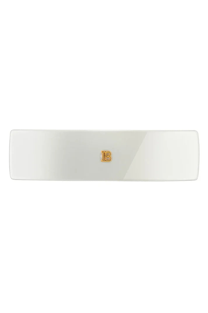 BALMAIN PARIS - Cellulose Acetate Barrette pour Cheveux Large White
