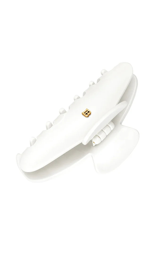 BALMAIN PARIS - Cellulose Acetate Pince à cheveux Large White