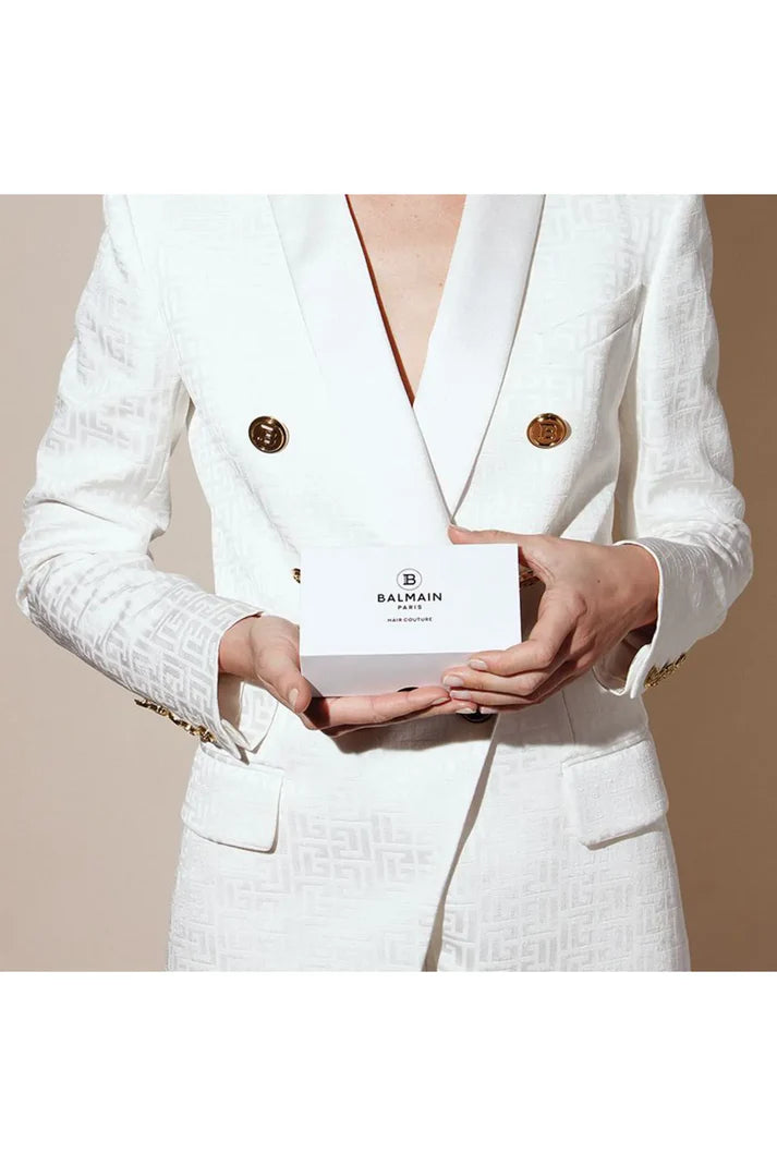 BALMAIN PARIS - Cellulose Acetate Pince à cheveux Large White